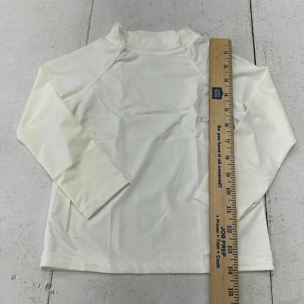 Smarasn White Long Sleeve High Neck Rash Guard Basic Swim Shirt Boys Size 2T NEW